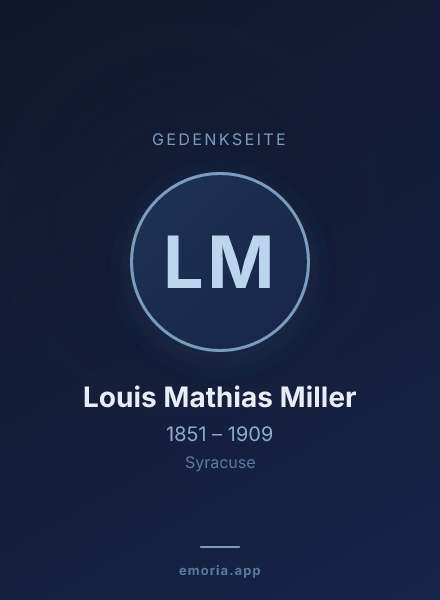 Gedenkportrait von Louis Mathias Miller