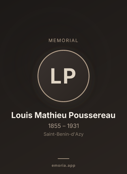 Memorial portrait of Louis Mathieu Poussereau