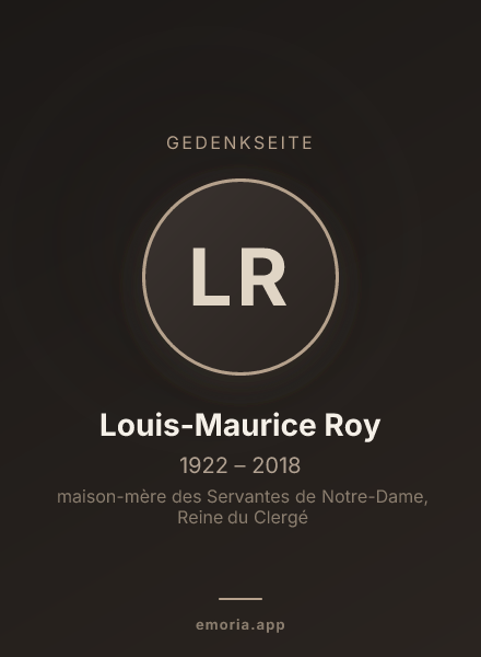 Gedenkportrait von Louis-Maurice Roy