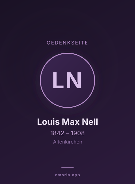 Gedenkportrait von Louis Max Nell