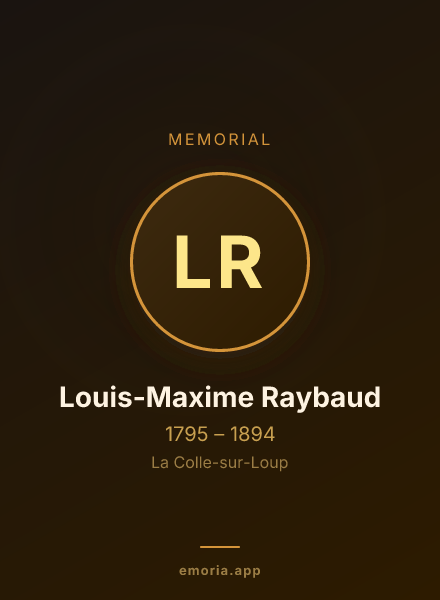 Memorial portrait of Louis-Maxime Raybaud