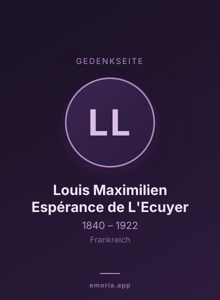 Gedenkportrait von Louis Maximilien Espérance de L'Ecuyer