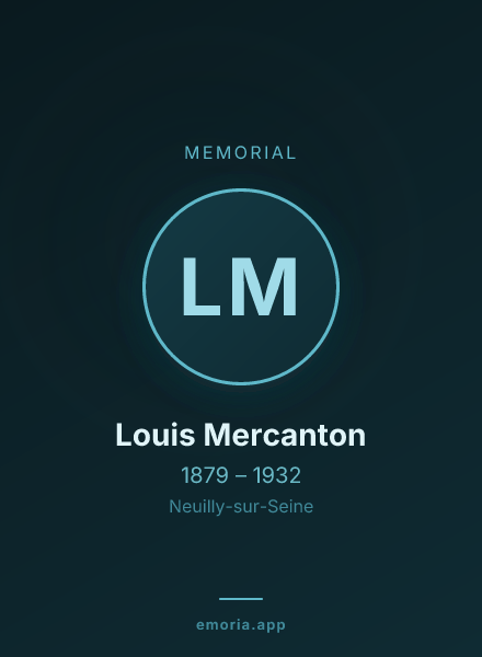 Memorial portrait of Louis Mercanton