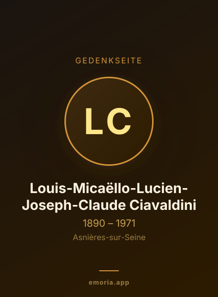 Gedenkportrait von Louis-Micaëllo-Lucien-Joseph-Claude Ciavaldini