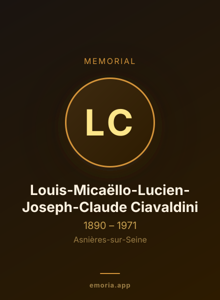 Memorial portrait of Louis-Micaëllo-Lucien-Joseph-Claude Ciavaldini