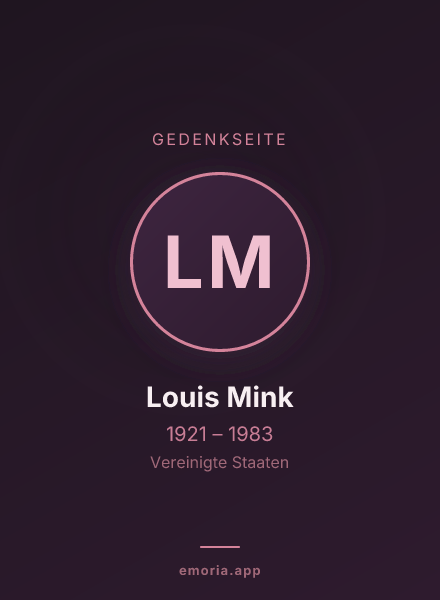 Gedenkportrait von Louis Mink