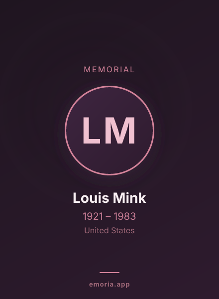 Memorial portrait of Louis Mink