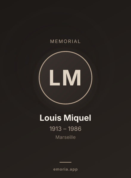 Memorial portrait of Louis Miquel
