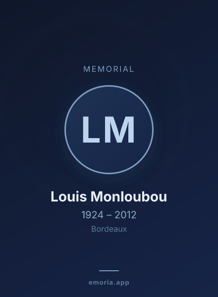Memorial portrait of Louis Monloubou