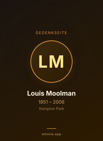 Gedenkportrait von Louis Moolman