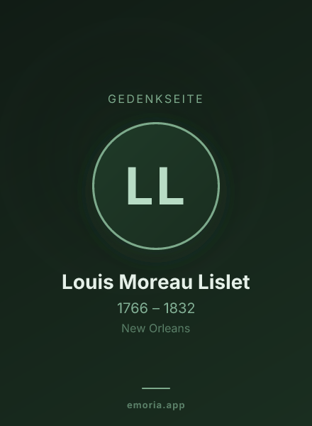 Gedenkportrait von Louis Moreau Lislet