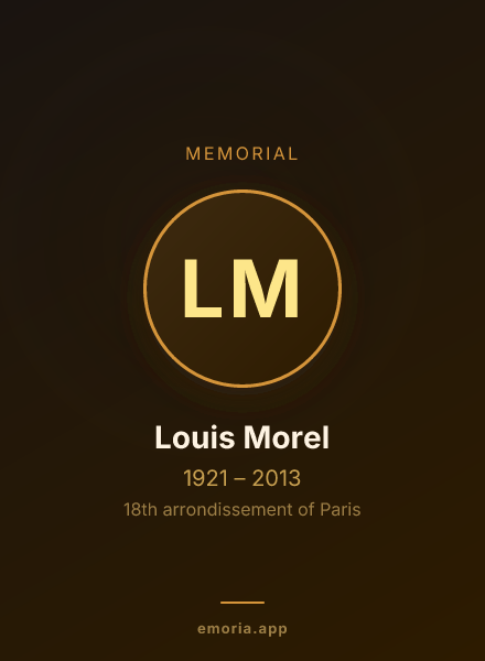 Memorial portrait of Louis Morel