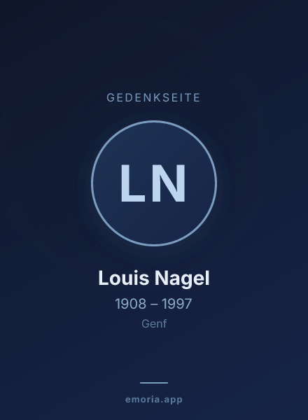 Gedenkportrait von Louis Nagel