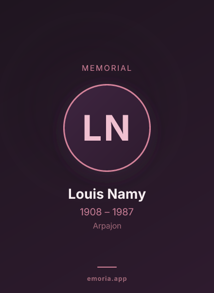 Memorial portrait of Louis Namy