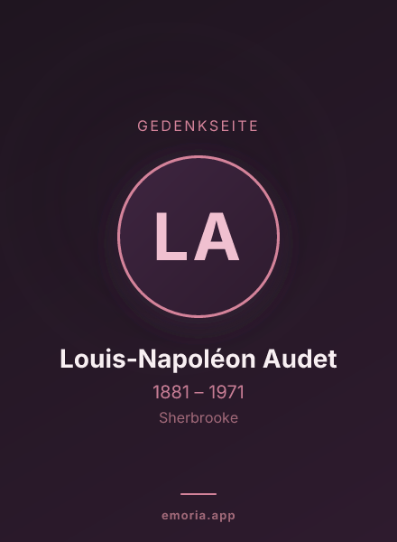 Gedenkportrait von Louis-Napoléon Audet