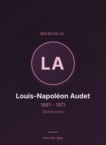 Memorial portrait of Louis-Napoléon Audet