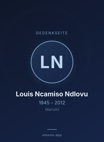 Gedenkportrait von Louis Ncamiso Ndlovu