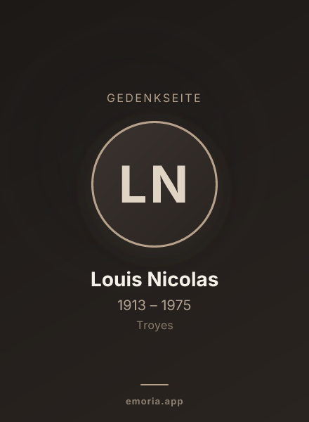 Gedenkportrait von Louis Nicolas
