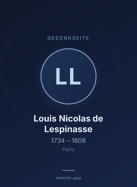 Gedenkportrait von Louis Nicolas de Lespinasse