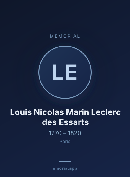 Memorial portrait of Louis Nicolas Marin Leclerc des Essarts