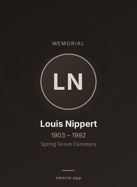 Memorial portrait of Louis Nippert