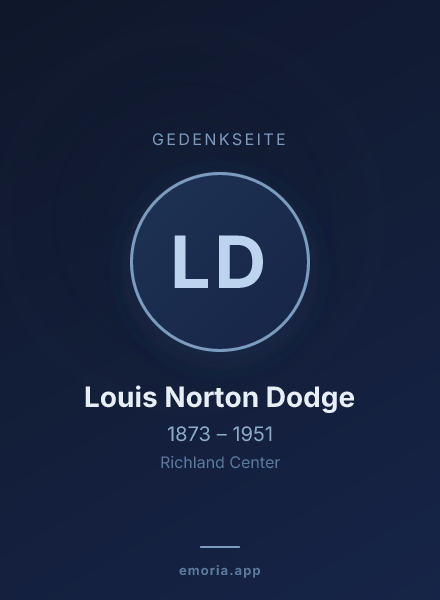 Gedenkportrait von Louis Norton Dodge
