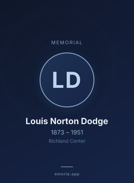 Memorial portrait of Louis Norton Dodge