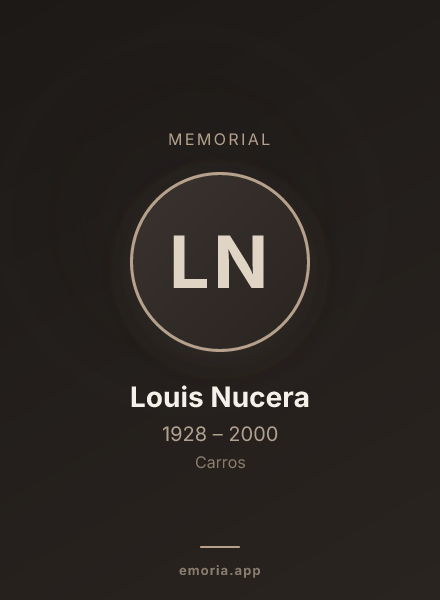 Memorial portrait of Louis Nucera