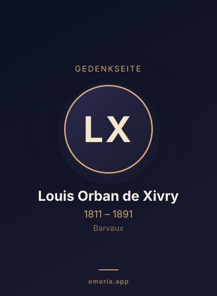 Gedenkportrait von Louis Orban de Xivry