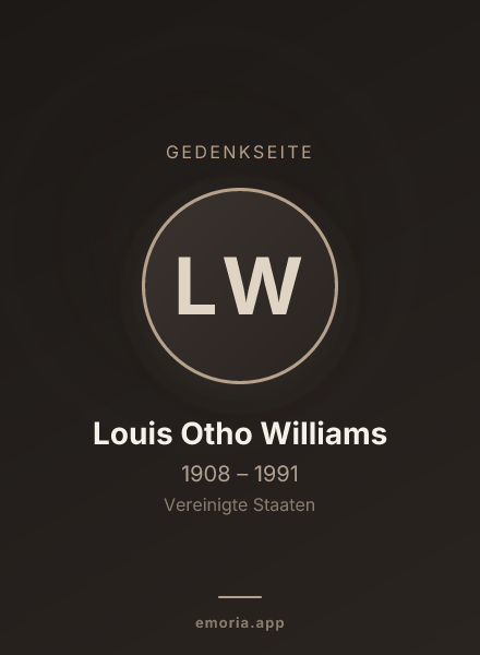 Gedenkportrait von Louis Otho Williams