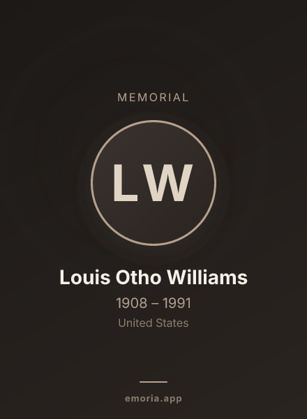 Memorial portrait of Louis Otho Williams