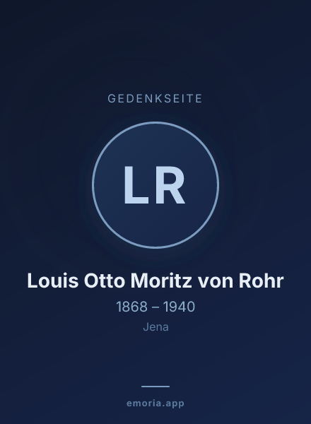 Gedenkportrait von Louis Otto Moritz von Rohr