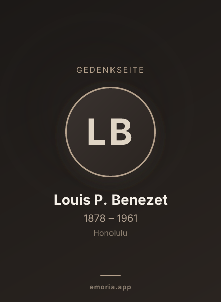 Gedenkportrait von Louis P. Benezet