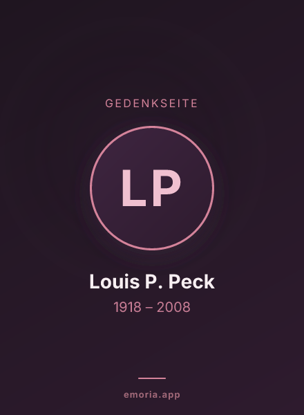 Gedenkportrait von Louis P. Peck