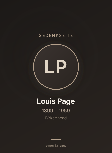 Gedenkportrait von Louis Page