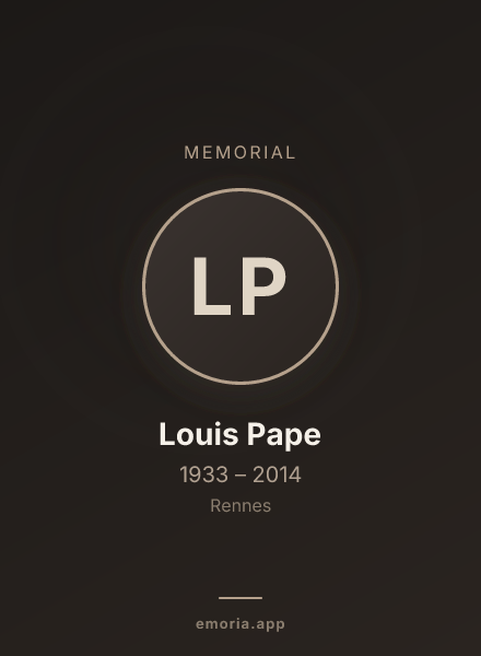 Memorial portrait of Louis Pape