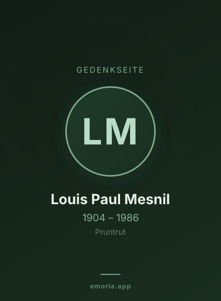 Gedenkportrait von Louis Paul Mesnil