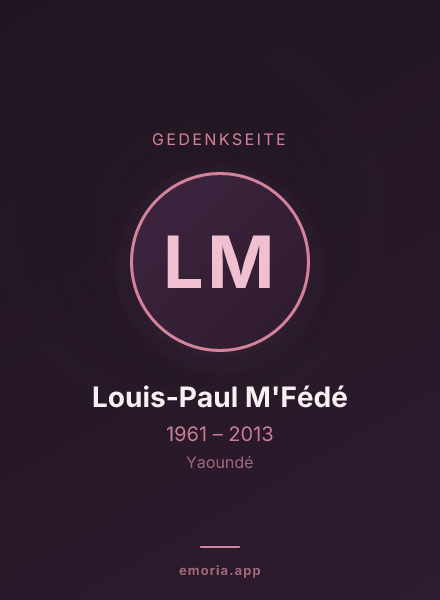 Gedenkportrait von Louis-Paul M'Fédé
