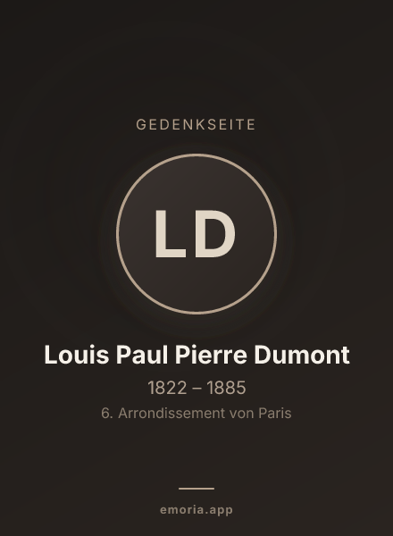 Gedenkportrait von Louis Paul Pierre Dumont