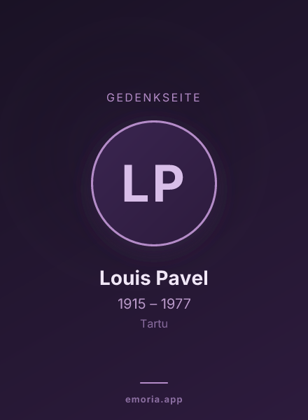 Gedenkportrait von Louis Pavel