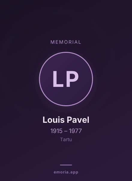 Memorial portrait of Louis Pavel