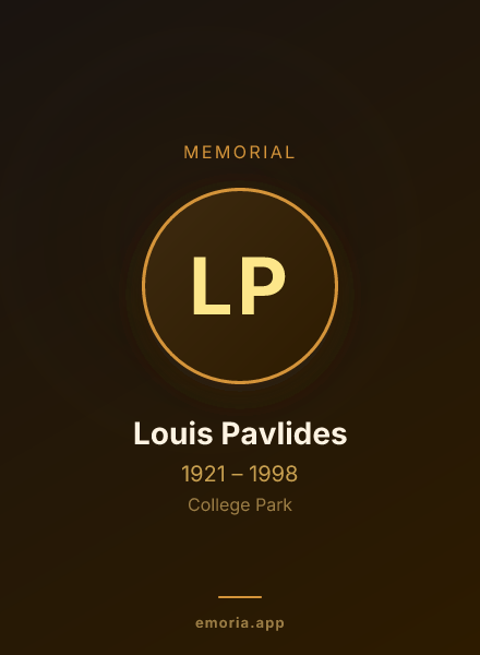 Memorial portrait of Louis Pavlides