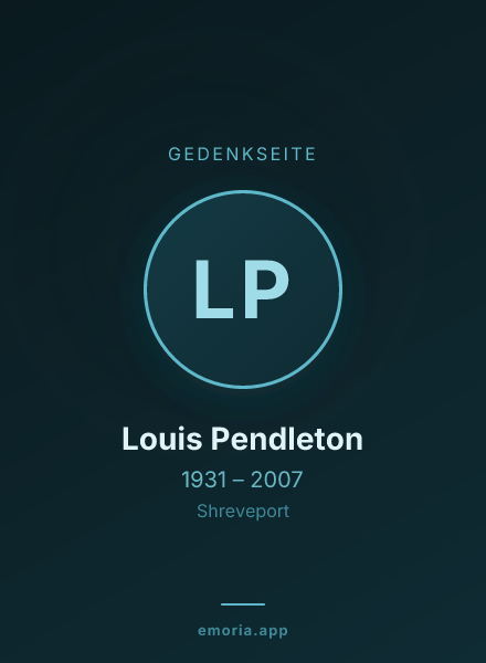 Gedenkportrait von Louis Pendleton