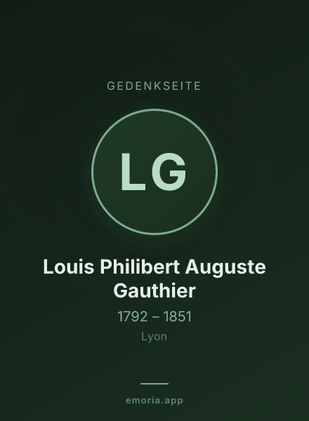 Gedenkportrait von Louis Philibert Auguste Gauthier