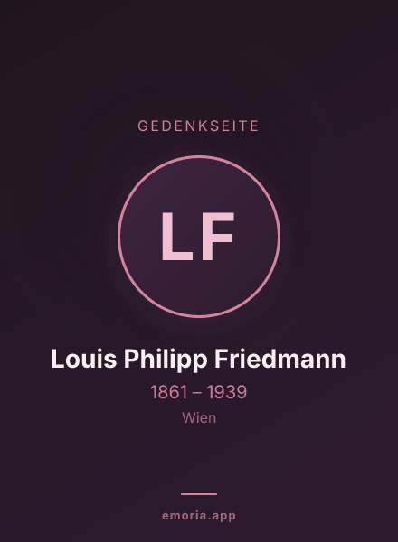 Gedenkportrait von Louis Philipp Friedmann