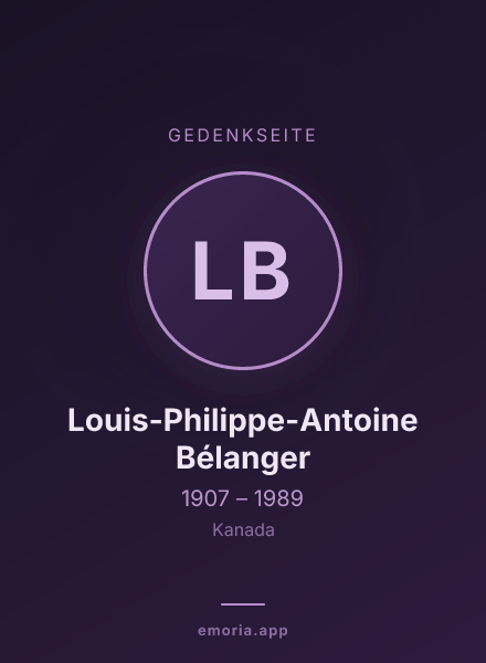 Gedenkportrait von Louis-Philippe-Antoine Bélanger