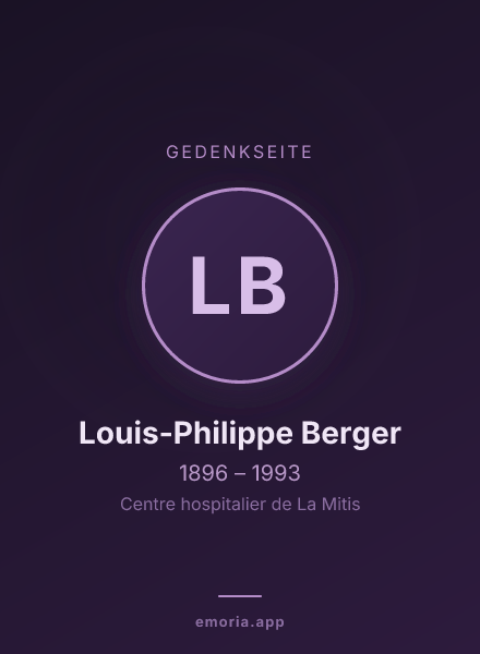 Gedenkportrait von Louis-Philippe Berger