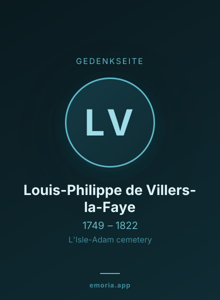 Gedenkportrait von Louis-Philippe de Villers-la-Faye