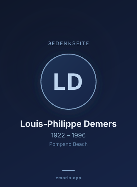 Gedenkportrait von Louis-Philippe Demers