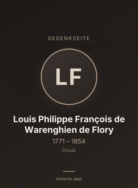 Gedenkportrait von Louis Philippe François de Warenghien de Flory
